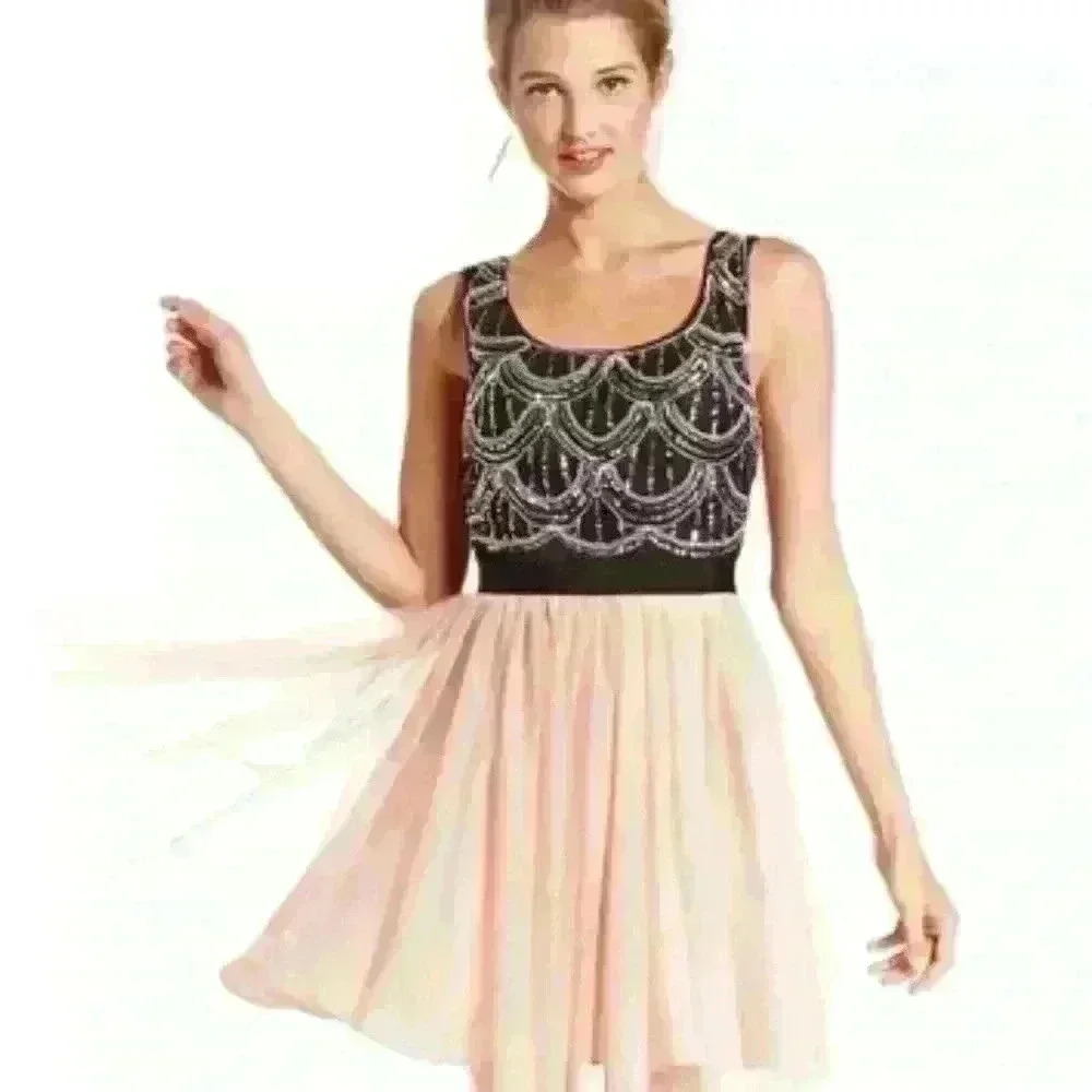 As U Wish Juniors Dress, Sequin & Tulle